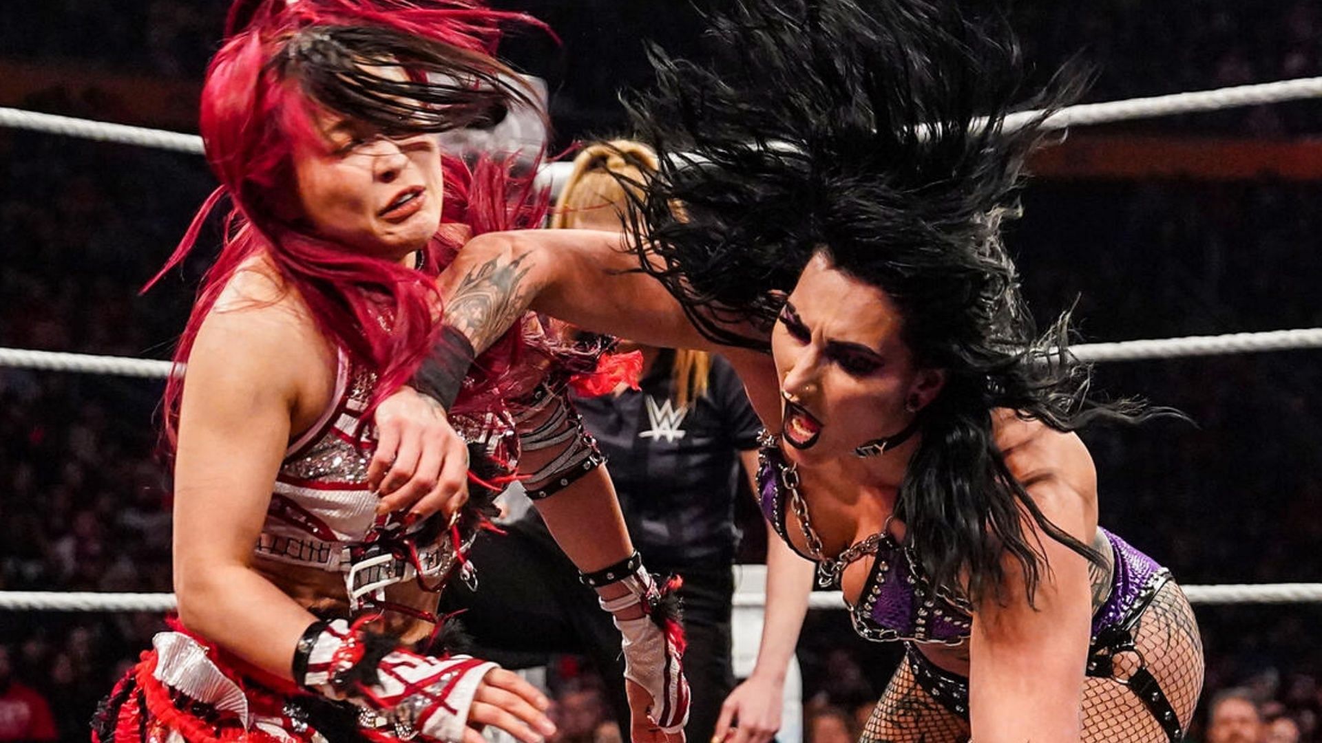 Rhea Ripley and IYO SKY during their March 3 clash on RAW. (Image credits: wwe.com)